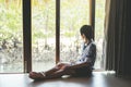 Man relaxing in mangrove forest Lagoon vacation time