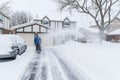 Man Removing Snow with a Snow Blower #4 Royalty Free Stock Photo