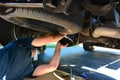 Man repairing a car or truck Royalty Free Stock Photo