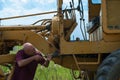 Man repairing wiring Royalty Free Stock Photo