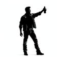 Anthony\'s Silhouette Holding A Beer - Autopunk Sticker Design