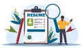 Man with resume vector Royalty Free Stock Photo