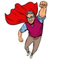 Man retired superhero. Health and longevity of older people