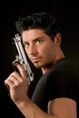 Man and revolver Royalty Free Stock Photo