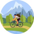 A man rides a Bicycle through the woods Royalty Free Stock Photo