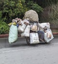 man rides totally overloaded motorbike in india