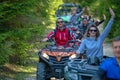 Man riding atv vehicle on off road track ,people outdoor sport activitiies theme Royalty Free Stock Photo