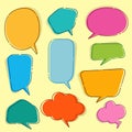 Set of blank empty white speech bubbles and dialog balloons Royalty Free Stock Photo