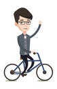 Man riding bicycle vector illustration. Royalty Free Stock Photo