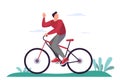 Man riding bike. Healthy lifestyle, bicycle transportation