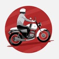Man riding classic motorcycle Royalty Free Stock Photo
