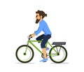 Man is riding electric bike Royalty Free Stock Photo