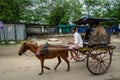 A man riding the horse cart in Agra, India Royalty Free Stock Photo