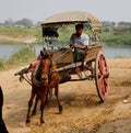 A man riding the horse cart in Innwa, Myanmar Royalty Free Stock Photo