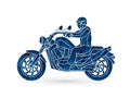 A man riding motorbike graphic vector