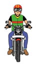 Man riding motorbike illustration