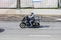 Man riding motorbike on the road