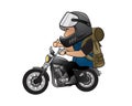 Man Riding Motorcycle with Thumbs Up Gesture Illustration Royalty Free Stock Photo