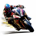 Racefan: Mobile Motorcycle Racing Game With Expressive Brush Strokes Royalty Free Stock Photo