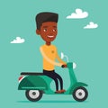 Man riding scooter vector illustration.