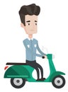 Man riding scooter vector illustration.