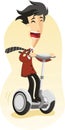 Man riding Segway illustration Royalty Free Stock Photo