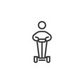 Man riding segway line icon