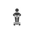 Man riding segway vector icon