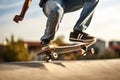 Man Riding Skateboard Up Ramp Royalty Free Stock Photo