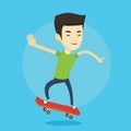 Man riding skateboard vector illustration.