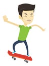 Man riding skateboard vector illustration.