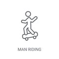 man riding Skateboarding icon. Trendy man riding Skateboarding l