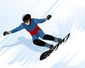 Man riding on snowboard