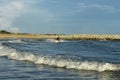 A man riding a water scooter Summer vacation in the tropical sea The hobby of a young man riding the sea Royalty Free Stock Photo