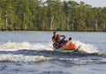 Man riding wave runner in river Royalty Free Stock Photo