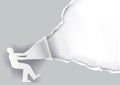 Man ripped paper background. Royalty Free Stock Photo