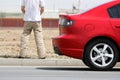 Man on the roadside rest Royalty Free Stock Photo