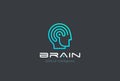 Man Robot Brain Artificial Intelligence Logo vecto Royalty Free Stock Photo