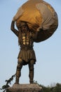 Man in the role of the statue `Hercules `