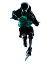 Man Roller Skater inline Rollerblades silhouette Royalty Free Stock Photo