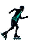 Man Roller Skater inline Rollerblading silhouette Royalty Free Stock Photo