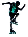 Man Roller Skater inline silhouette Royalty Free Stock Photo