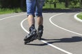 A man on roller skates Royalty Free Stock Photo