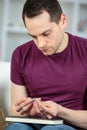 man rolling cigarette Royalty Free Stock Photo