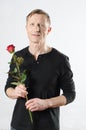 Man with rose Royalty Free Stock Photo