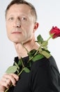 Man with rose Royalty Free Stock Photo