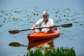 Man rowing a kayak