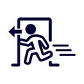 man, run, door, outdoor, emergency, exit, emergency outdoor icon