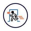 man, run, door, outdoor, emergency, exit, emergency outdoor icon