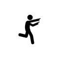 man run, finger icon. Element of man pointing icon for mobile concept and web apps. Detailed man run, finger icon can be used for Royalty Free Stock Photo